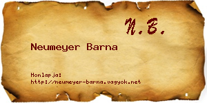 Neumeyer Barna névjegykártya